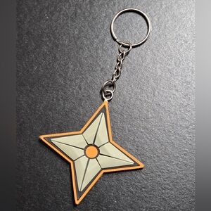 2002 Masashi Kishomoto Naruto Silicone Ninja Star Keyring Keychain Great Cond